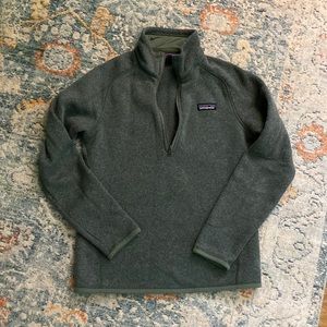 Patagonia green Better Sweater quarter zip size small